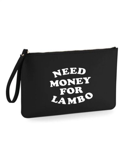 Pochette da uomo con la scritta "need money for lambo" - PHTU02
