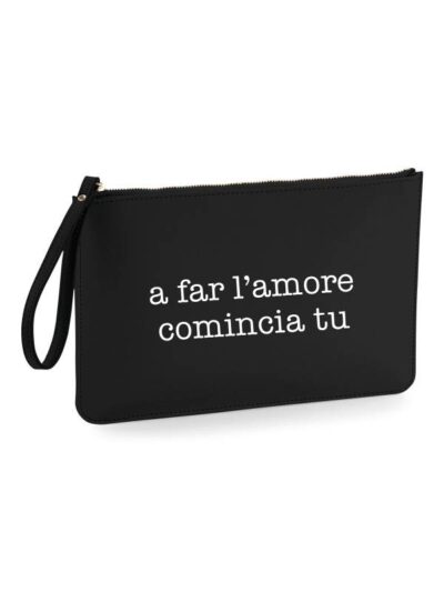 Pochette da donna con la scritta "a far l'amore comincia tu" - PHTD04