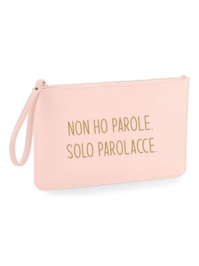 Pochette da donna con la scritta "Non ho parole. Solo parolacce" - PHTD09