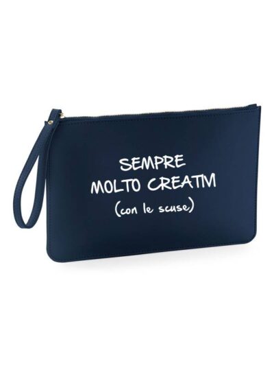 Pochette da uomo con la scritta "sempre molto creativi (con le scuse)" - PHTU12