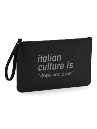 Pochette da uomo con la scritta "italian culture is dopo vediamo" - PHTU03