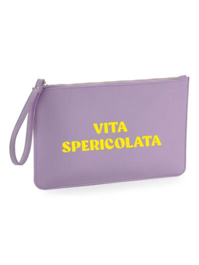 Pochette da donna con la scritta "vita spericolata" - PHTD32