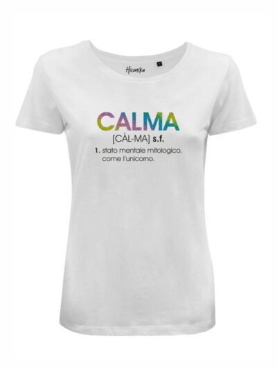 T-Shirt donna Lady 2.0 con la scritta “calma” in reflex – LG003