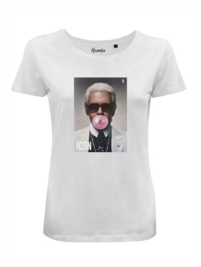 T-Shirt donna Lady 2.0 con stampa fashion e la scritta “icon” in glitter – LG014