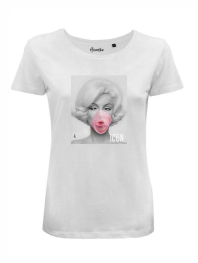 T-Shirt donna Lady 2.0 con Marilyn Monroe e la scritta “icon” in glitter – LG025