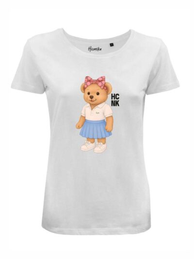 T-Shirt donna Lady 2.0 con un orsetto e la scritta “hcnk” in patch – LG047