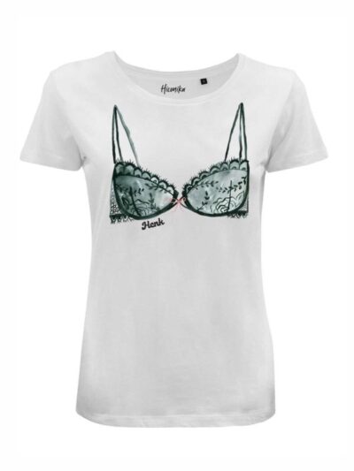 T-Shirt donna Lady 2.0 con un reggiseno e la scritta “hcnk” in patch – LG052