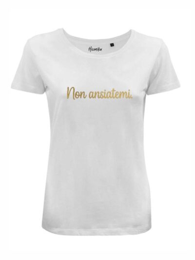 T-Shirt donna Lady 2.0 con la scritta “non ansiatemi” in reflex – LG006