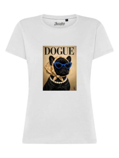 T-Shirt donna Lady 2.0 con la stampa di un cane fashion e la scritta “dogue” – TW048